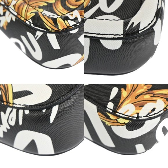 VERSACE GIANNI COUTURE Logo Chain Mini Shoulder Bag PVC Leather Gold 73RJ371 - Picture 7 of 15